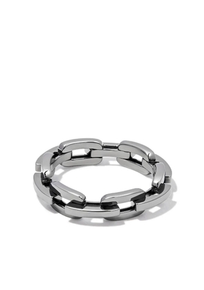 SHAY 18K black gold mini deco chain-link ring