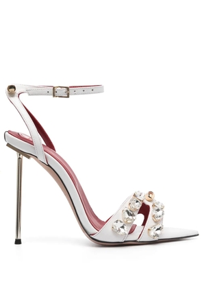 HARDOT Booty 120mm crystal-embellished sandals - White