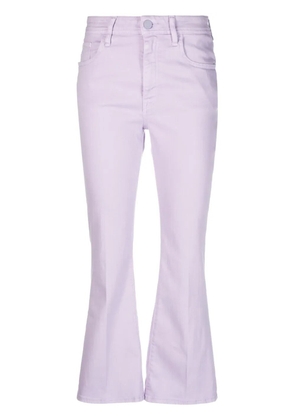Jacob Cohën Victoria logo-embroidered cropped flared jeans - Purple