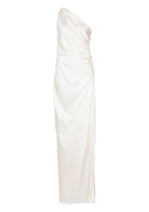 Michelle Mason one-shoulder silk gown - White