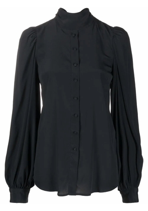 Wandering stand-up collar blouse - Black