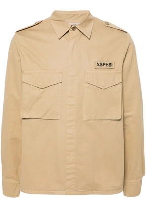 ASPESI logo-patch shirt - Neutrals