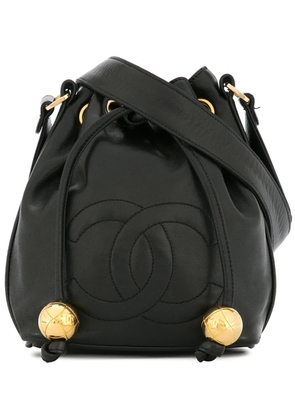 CHANEL Pre-Owned 1994-1996 Drawstring Chain Mini Shoulder Bag - Black