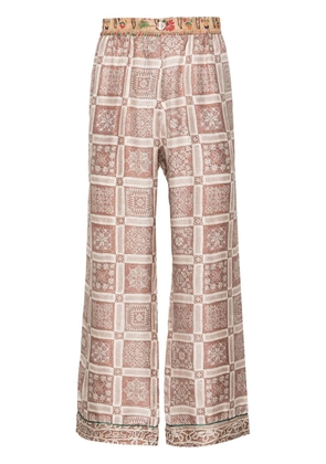 Pierre-Louis Mascia Aloe silk trousers - Red