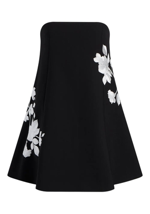 Cinq A Sept Irla floral-embroidered strapless dress - BLACK/IVORY
