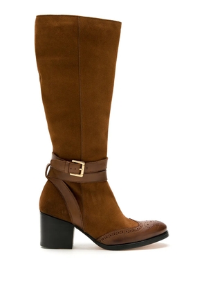 Sarah Chofakian Excess block heel tall boots - Brown