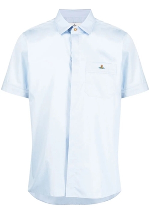 Vivienne Westwood embroidered orb short sleeve shirt - Blue