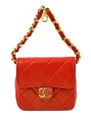 CHANEL Pre-Owned 1990-2000s mini diamond-quilted flap pouch - Red