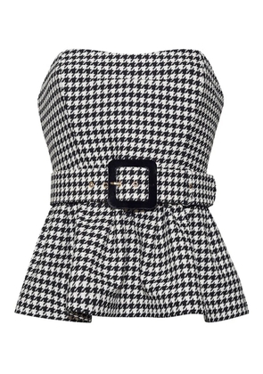 Cara Cara Tilda houndstooth peplum top - Black