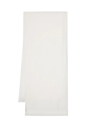 Faliero Sarti sequin-detail frayed-brim scarf - White