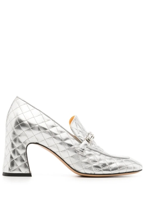 Madison.Maison 70mm quilted leather pumps - Silver