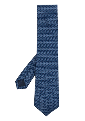 Ferragamo printed silk tie - Blue