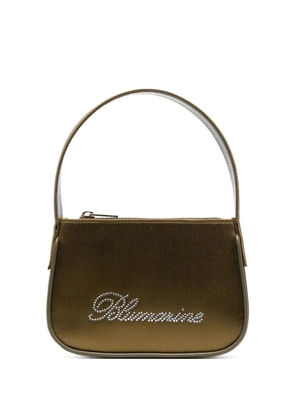 Blumarine rhinestone embellished satin mini bag - Green