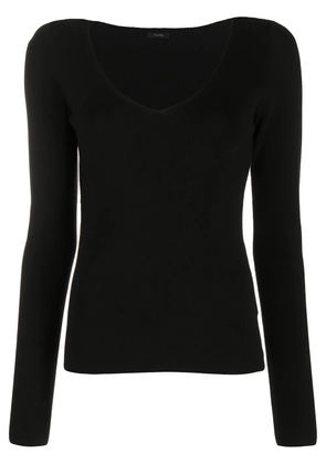 JOSEPH V-neck long-sleeve top - Black