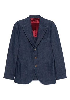 Brunello Cucinelli three-button patch-pocket blazer - Blue