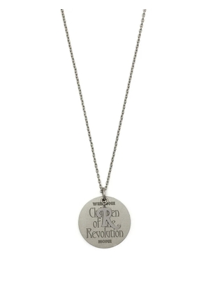 Raf Simons engraved-pendant necklace - Silver