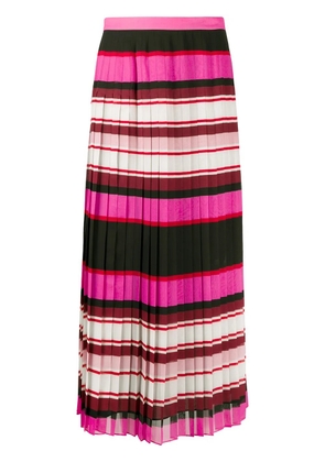 Valentino Garavani striped pleated silk skirt - Pink