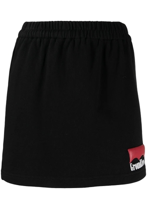 Ground Zero logo-print jersey mini skirt - Black