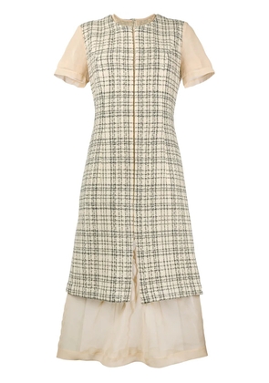 Comme Des Garçons Pre-Owned 1997 deconstructed plaid dress - Neutrals