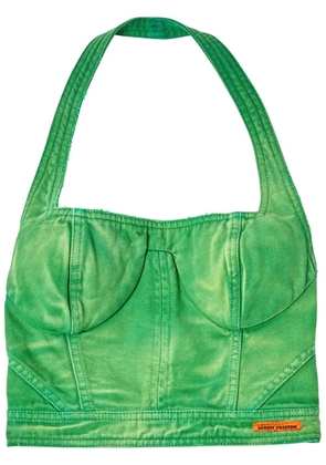 Heron Preston distressed cotton corset top - Green