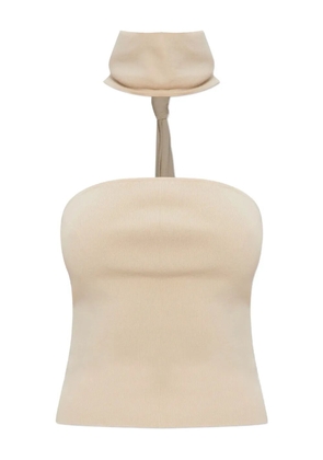 Cult Gaia knot-detail ribbed top - Neutrals