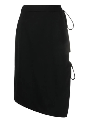 Off-White tie-fastening asymmetric skirt - Black