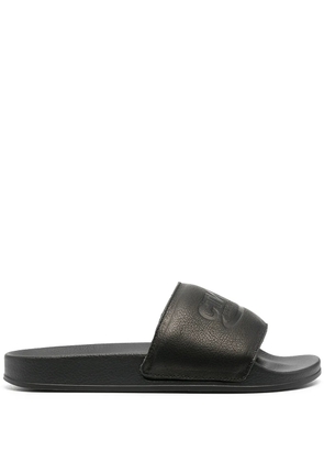Heron Preston logo debossed slides - Black