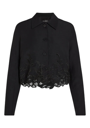Karl Lagerfeld embroidered cropped jacket - Black