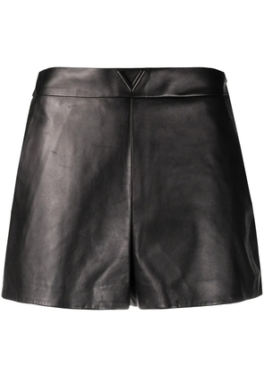 Valentino Garavani high-waist leather shorts - Black