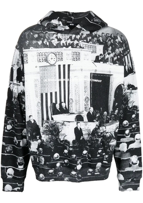 MSFTSrep graphic-print cotton hoodie - Black