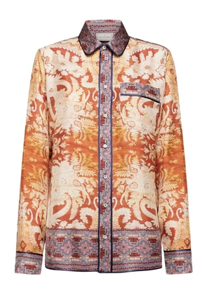 Pierre-Louis Mascia paisley-print long-sleeve shirt - Orange