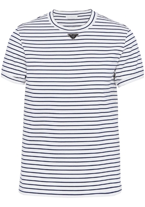 Prada triangle-logo striped T-shirt - Blue