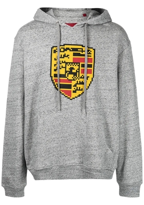 Mostly Heard Rarely Seen 8-Bit Turbo-print cotton hoodie - Grey