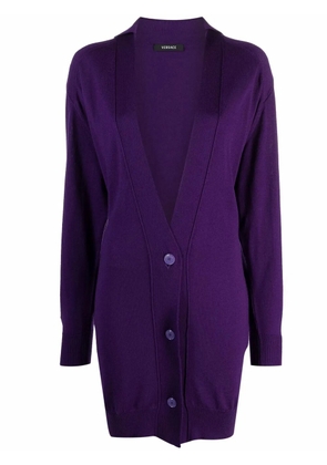 Versace Pre-Owned 1990s V-neck knee-length cardigan - Purple