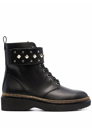 Michael Michael Kors Haskell spike-strap leather boots - Black
