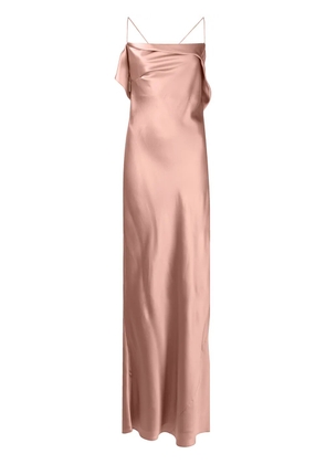 Michelle Mason silk cowl neck gown - Pink