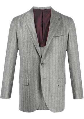 Kiton pinstripe print blazer - Grey