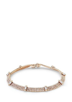 SHAY 18kt rose gold Tripe Thread diamond bracelet - Pink