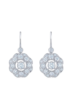 KWIAT 18kt white gold diamond Splendor layered cluster drop earrings - Silver