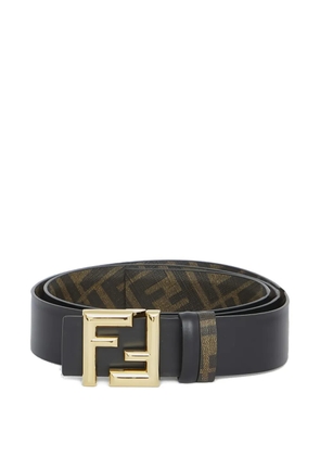 FENDI logo-buckle leather belt - Black