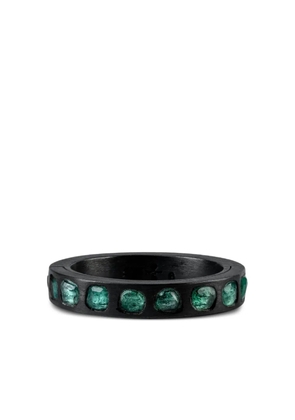 Parts of Four sterling silver Sistema emerald ring - Black