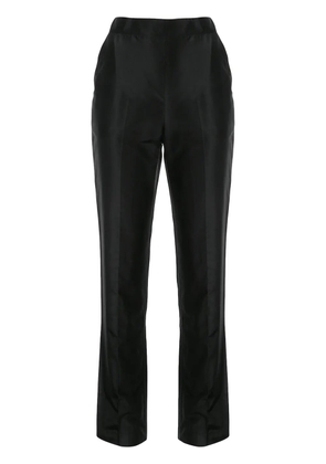 Macgraw high-waisted silk trousers - Black