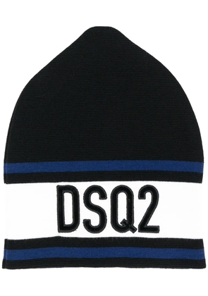 DSQUARED2 logo embroidered beanie - Black