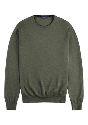 Fay elbow-patch crew-neck sweater - Green