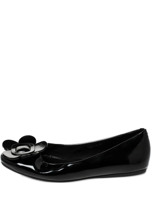 Roger Vivier Vintage pre-owned floral-appliqué ballet flats - Black