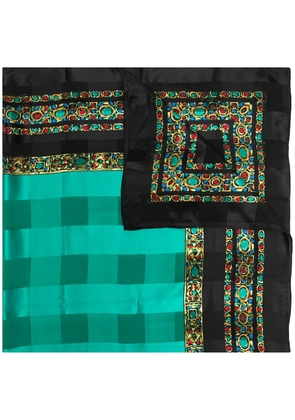 Saint Laurent Pre-Owned jewellery print silk scarf - Green