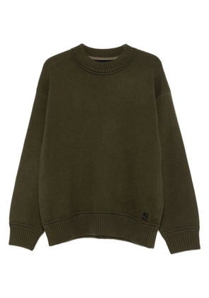 sacai ribbed-trim sweater - Green