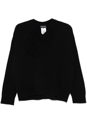 Emporio Armani virgin wool V-neck sweater - Black