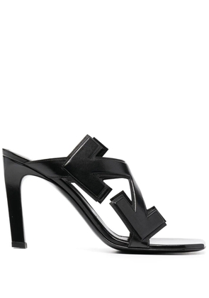 Off-White Arrows motif leather mules - Black