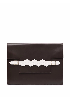 Hermès Pre-Owned 1984 appliqué hand strap clutch - Brown